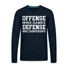 Offense vs. Defense - deep navy
