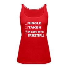 Single-Taken-In Love with Basketball Tank Top - red