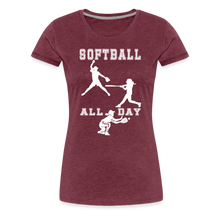 Softball All Day - heather burgundy