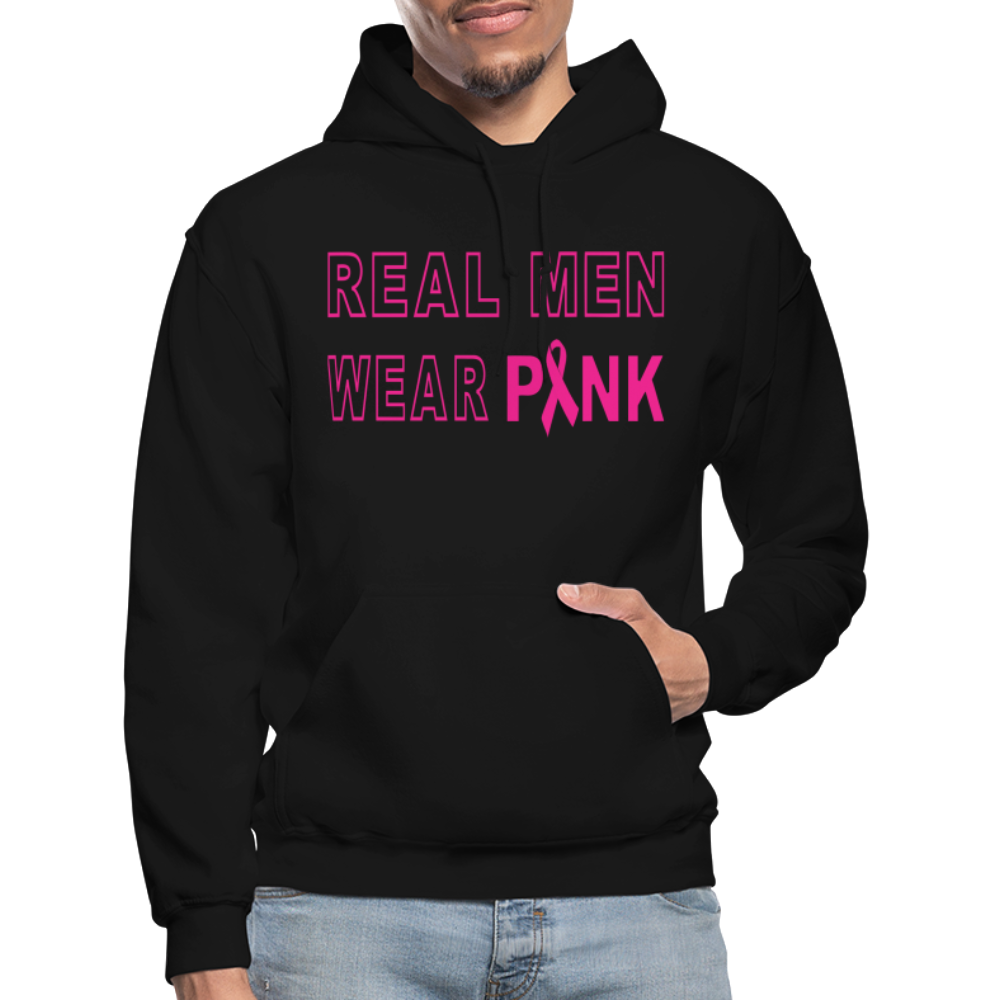 Real Men Wear Pink Hoodie - black