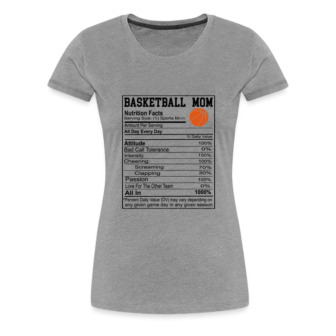 Basketball Mom Ingredients - heather gray