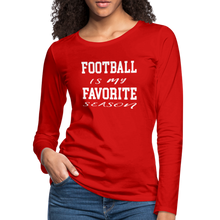 Football is my favorite season long-sleeve t-shirt - red