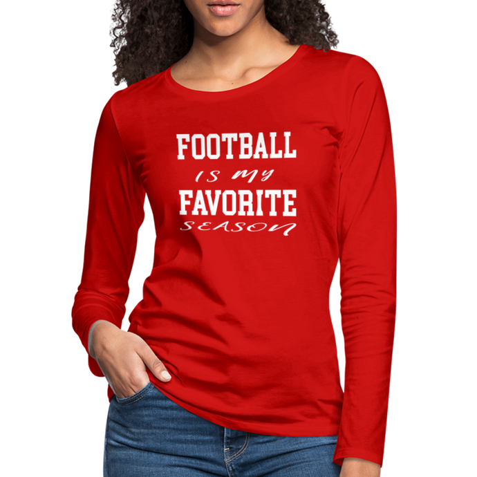 Football is my favorite season long-sleeve t-shirt - red