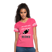 Who Needs Refs-Football Moms - vintage pink/white