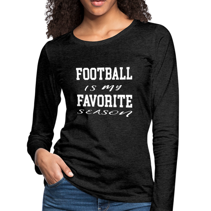 Football is my favorite season long-sleeve t-shirt - charcoal gray