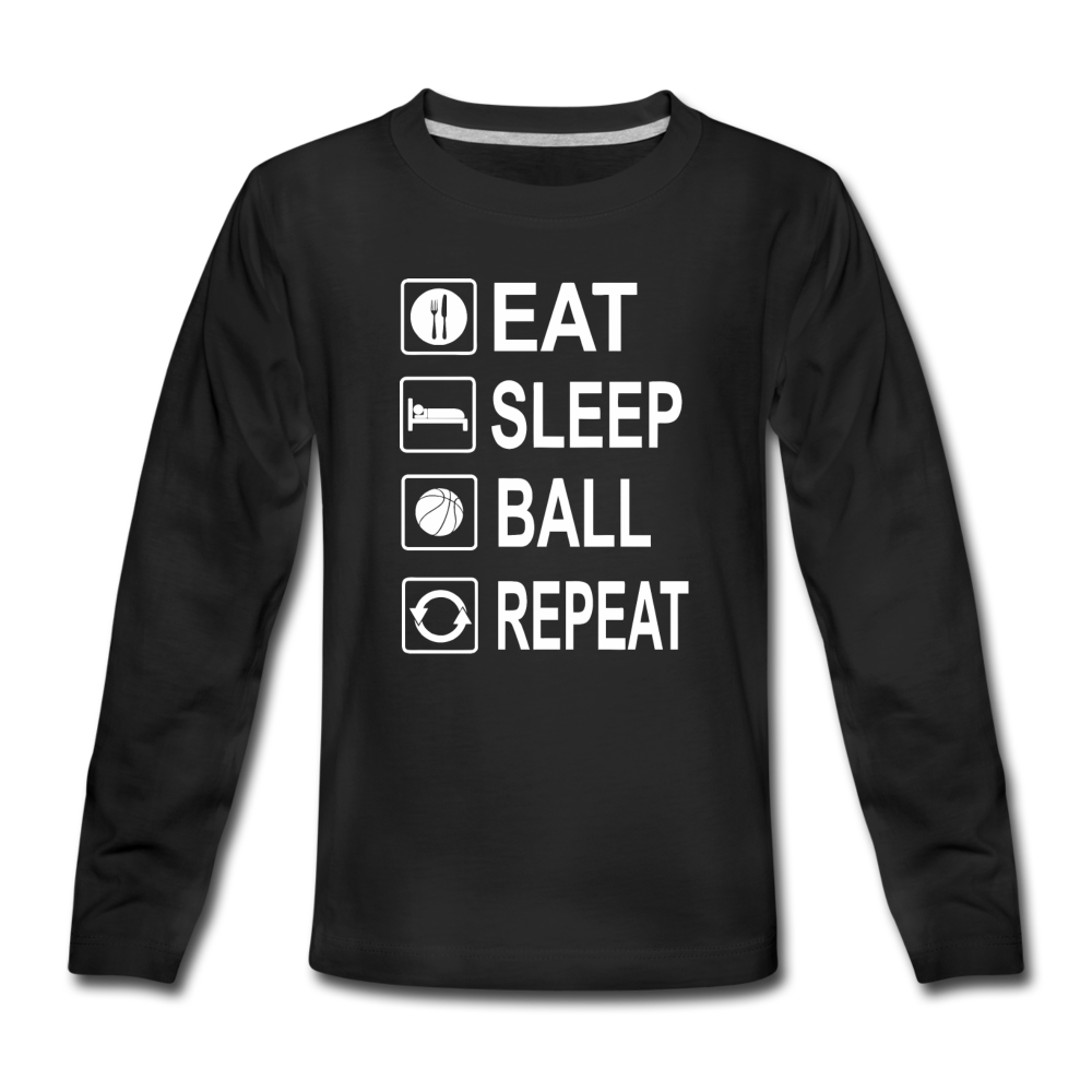 Eat Sleep Ball Repeat (kids) - black