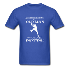 Never Underestimate An Old Man t-shirt - royal blue