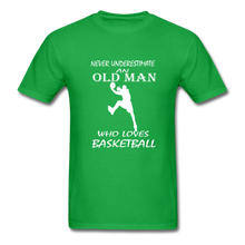 Never Underestimate An Old Man t-shirt - bright green