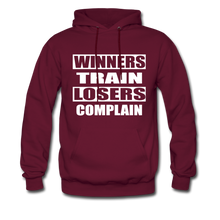 Winners Train-Losers Complain-Men's Hoodie - burgundy