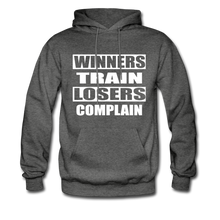 Winners Train-Losers Complain-Men's Hoodie - charcoal gray