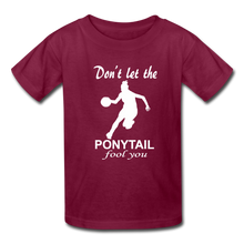 Don't Let The Ponytail Fool You-kid's t-shirt - burgundy