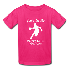 Don't Let The Ponytail Fool You-kid's t-shirt - fuchsia