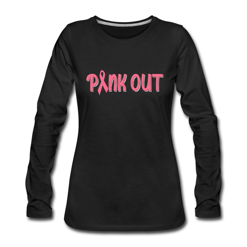 Pink Out (with white outline) - black