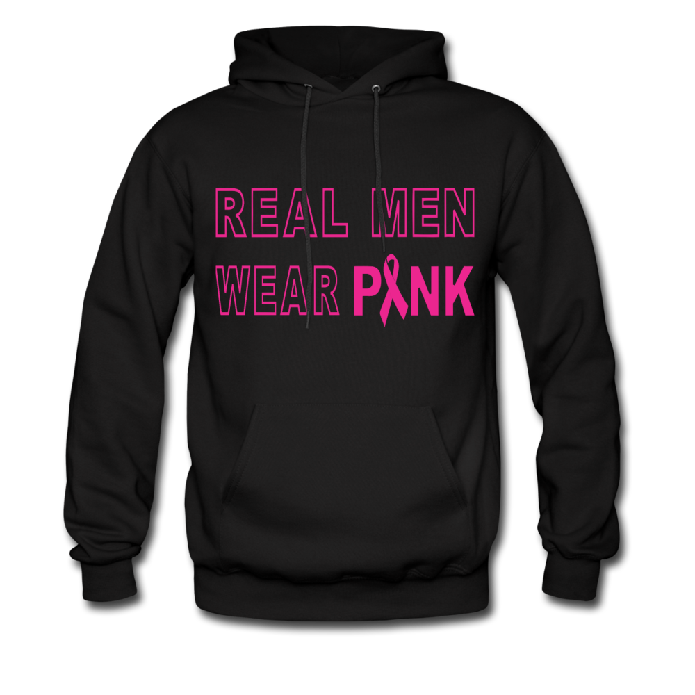 Real Men Wear Pink Hoodie - black