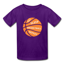 Eat Sleep Basketball Repeat (kids) - purple