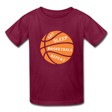 Eat Sleep Basketball Repeat (kids) - burgundy