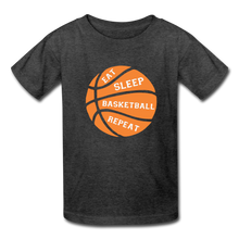 Eat Sleep Basketball Repeat (kids) - heather black