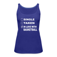 Single-Taken-In Love with Basketball Tank Top - royal blue